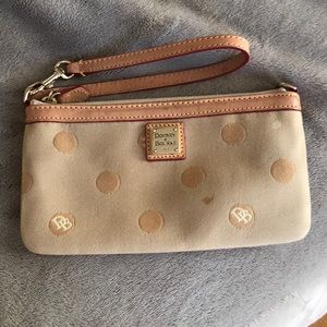 Donkey and Bourne tan wristlet
